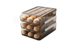 Caja transparente para guardar huevos de tres capas para la cocina