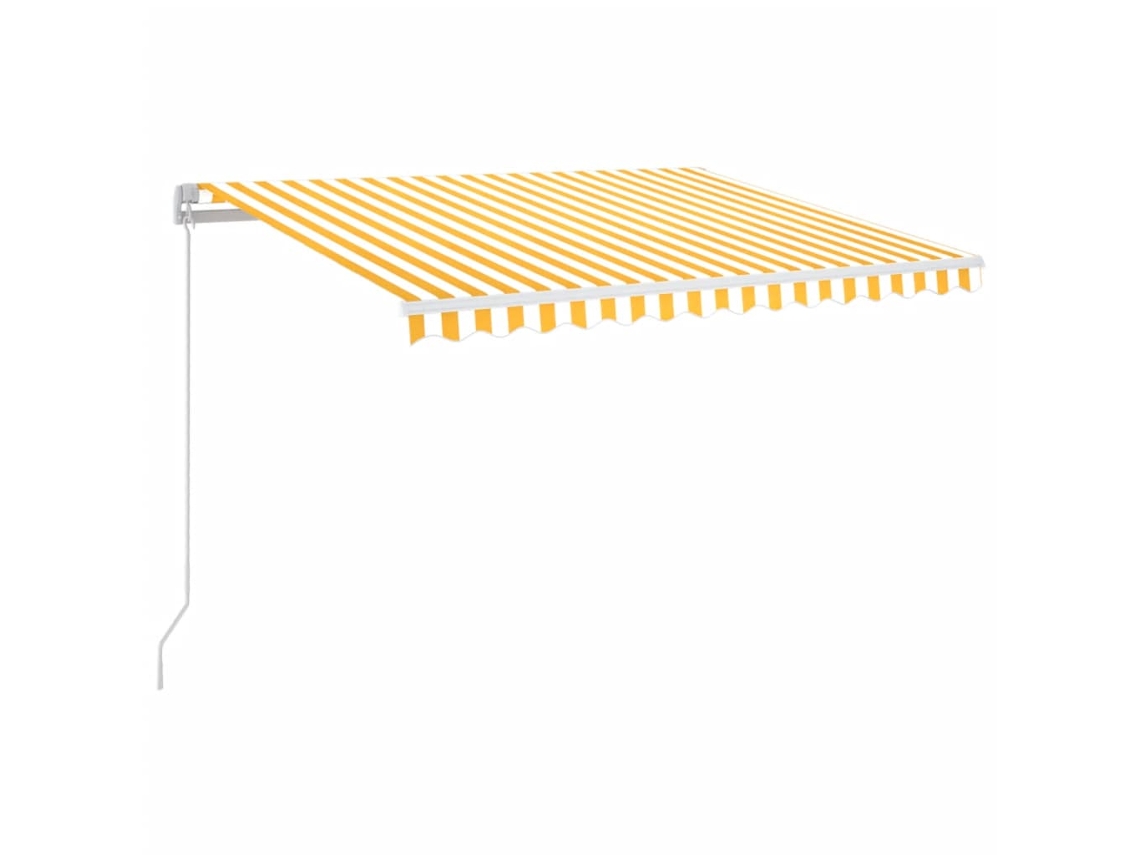Maison Exclusive - Toldo Manual Retráctil Con Led Amarillo Y Blanco 350x250 Cm