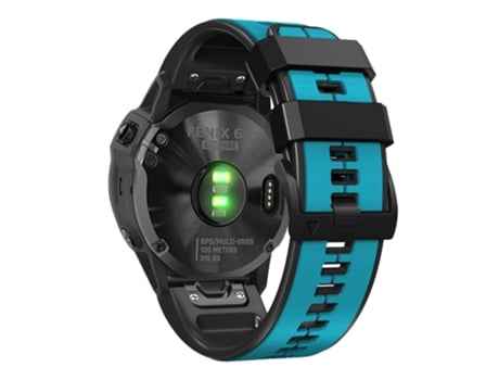 Correa de Silicona dos colores 22mm para Garmin Descent G1/Fenix 7/Fenix 6 Pro/Fenix 5 Plus - azul cielo/negro