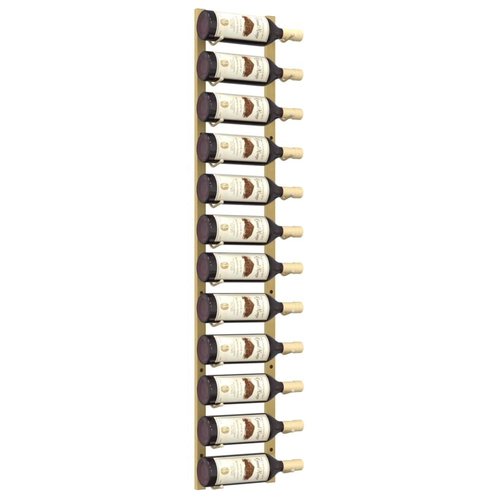 Botellero VIDAXL de pared para 12 botellas  Dorado (Hierro - 12.5 x 2.5 x 116 cm)
