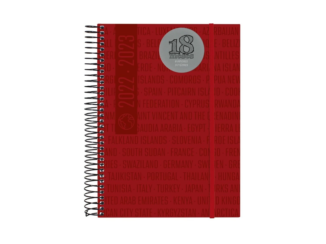 Agenda FINOCAM ESPIRAL E10 2022-2023 Rojo Escolar (15,5 x 21,2 cm)