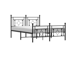Maison Exclusive - Estructura Cama Sin Colchón Con Estribo Metal Negro 135x190 Cm