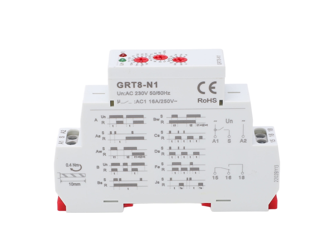 Relé Temporizador Ajustable De 230 V Ca Con Control Inteligente E Indicador Led.
