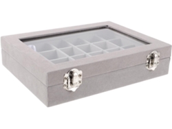 Joyería Sencilla Elegante 24 Compartimentos Terciopelo Organizador Portátil Anillos Collares Ideal Tocador