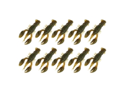 10pcs Isca Artificial De Camarão Mole Pvc Para Pesca De Peixes Bass Crawdad Bait Verde