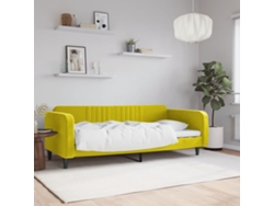 Sofá Cama Sin Colchón Terciopelo Amarillo 100x200 Cm
