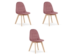 Silla Bora Terciopelo Rosa Oscuro X 3 Leobert