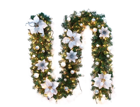 Adorno de Navidad La Decoración Llevó Colorida Rota Del Ornamento Colgante Ratán