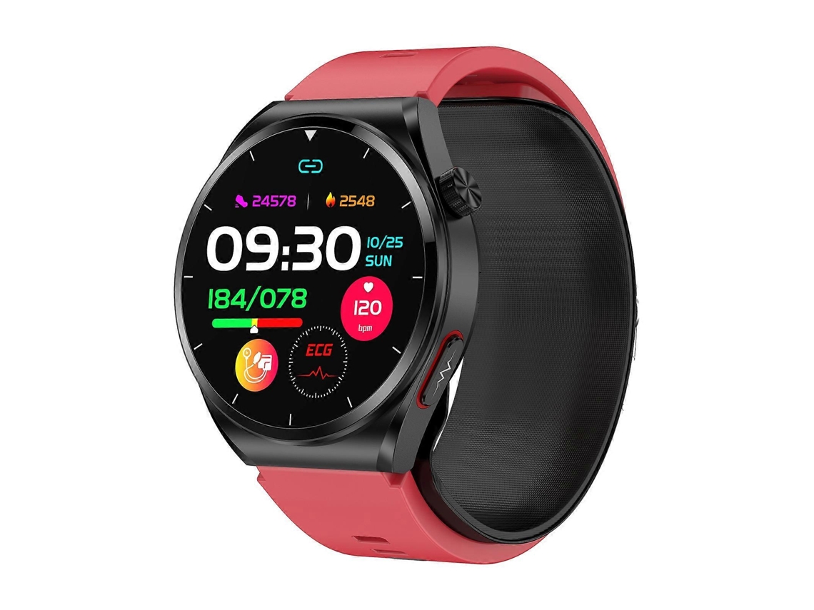 Reloj inteligente S22 con bomba de aire, monitor de presión arterial y ECG, pantalla redonda de 1,39 pulgadas Hengrongshen
