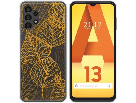 Carcasa para Samsung Galaxy A13 4G TUMUNDOSMARTPHONE Dibujos Transparente Hojas Multicolor