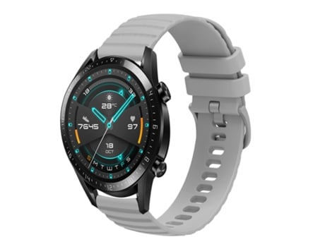 Correa de reloj inteligente para Huawei GT2 46 mm 22 mm Patrón de puntos ondulados de silicona de color sólido (gris)