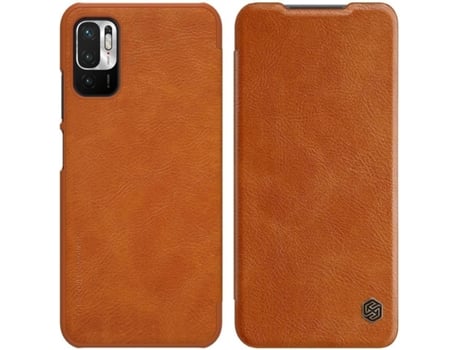 Funda Xiaomi Redmi Note 10 5G NILLKIN Qin Original (Marrón)