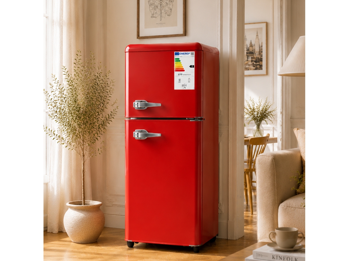 Refrigerador De Dos Puertas De 112 L (72 L + 40 L), Control De Eficiencia De 7 Niveles E Indicador Led Rojo.