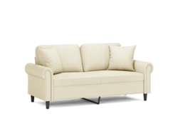 Maison Exclusive - Sofá De 2 Plazas Con Cojines Cuero Sintético Color Crema 140 Cm