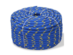 vidaXL Cuerda marina de polipropileno 12 mm 250 m azul