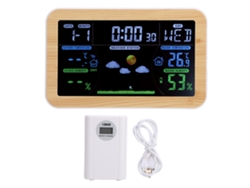 Reloj meteorológico LCD con monitor de temperatura y humedad para interiores y exteriores. Pronóstico meteorológico las 24 horas para garajes y almacenes.