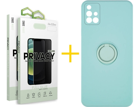 Carcasa + 2 Protectores de Pantalla para Samsung Galaxy A71 SKYHE Verde Agua