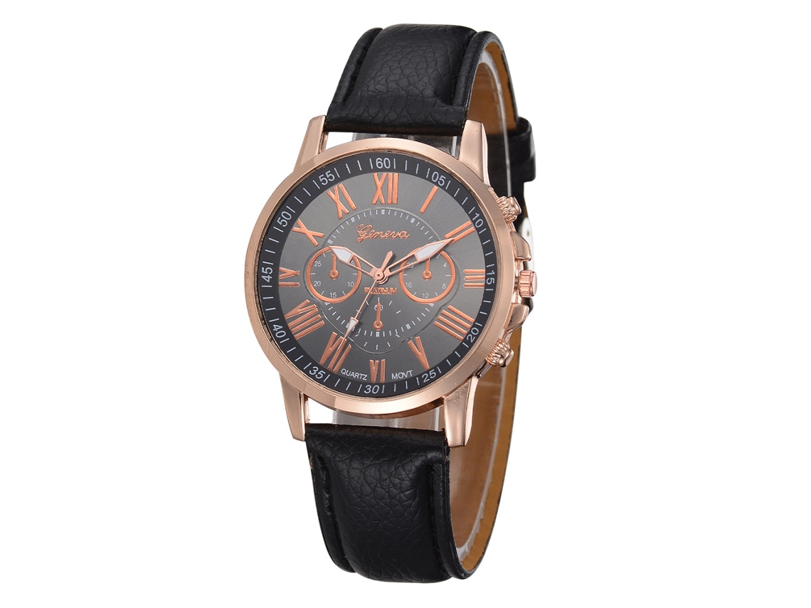 Reloj De Pulsera De Cuarzo Informal Para Mujer Con Correa Redonda De Piel Sintética Blanca.