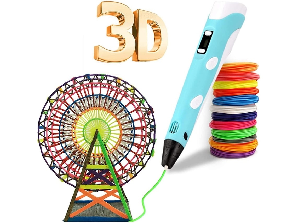 Pluma estilográfica 3D, pluma de impresión 3D con filamento PLA de 12 colores, compatible con PLA y ABS, pantalla LCD, juguetes de pluma 3D, regalos Gusshious