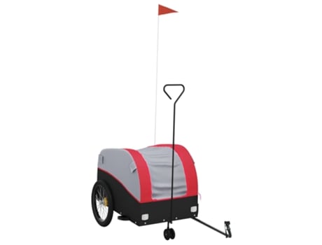 Remolque para bicicleta hierro VIDAXL negro y rojo (45 kg)