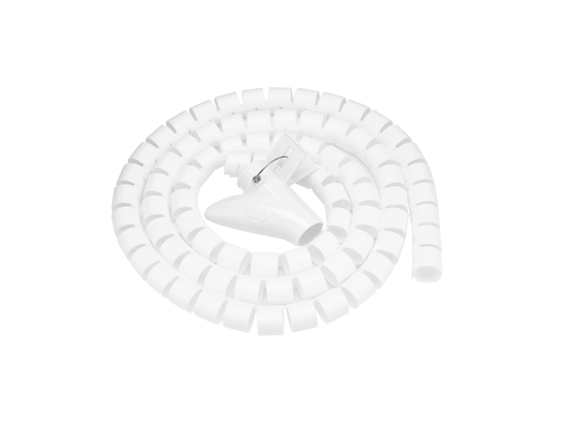 Tubo Espiral Flexível Organizador De Cabos Protector De Fios Armazenamento 1.5m*22mm Branco