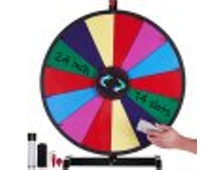 La ruleta del Premio giratorio VEVOR de 24 pulgadas, 14 rotores de mesa giratoria de tragamonedas, ruedas pesadas con borrado en seco y 2 marcadas ...