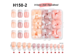 Extensiones de uñas/Uñas postizas (en caja) Juego de 216 puntas para manicura francesa H150-2
