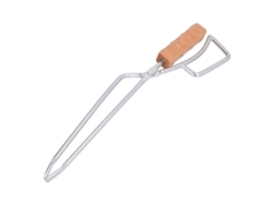 Pinzas Para Leña Con Mango De Madera De Haya, De Acero Inoxidable, Resistentes A Altas Temperaturas, Para Acampar Y Hacer Barbacoas.