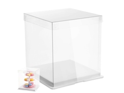 Juego de 2 cajas transparentes para tartas, ideales para bodas y fiestas. Hengjian