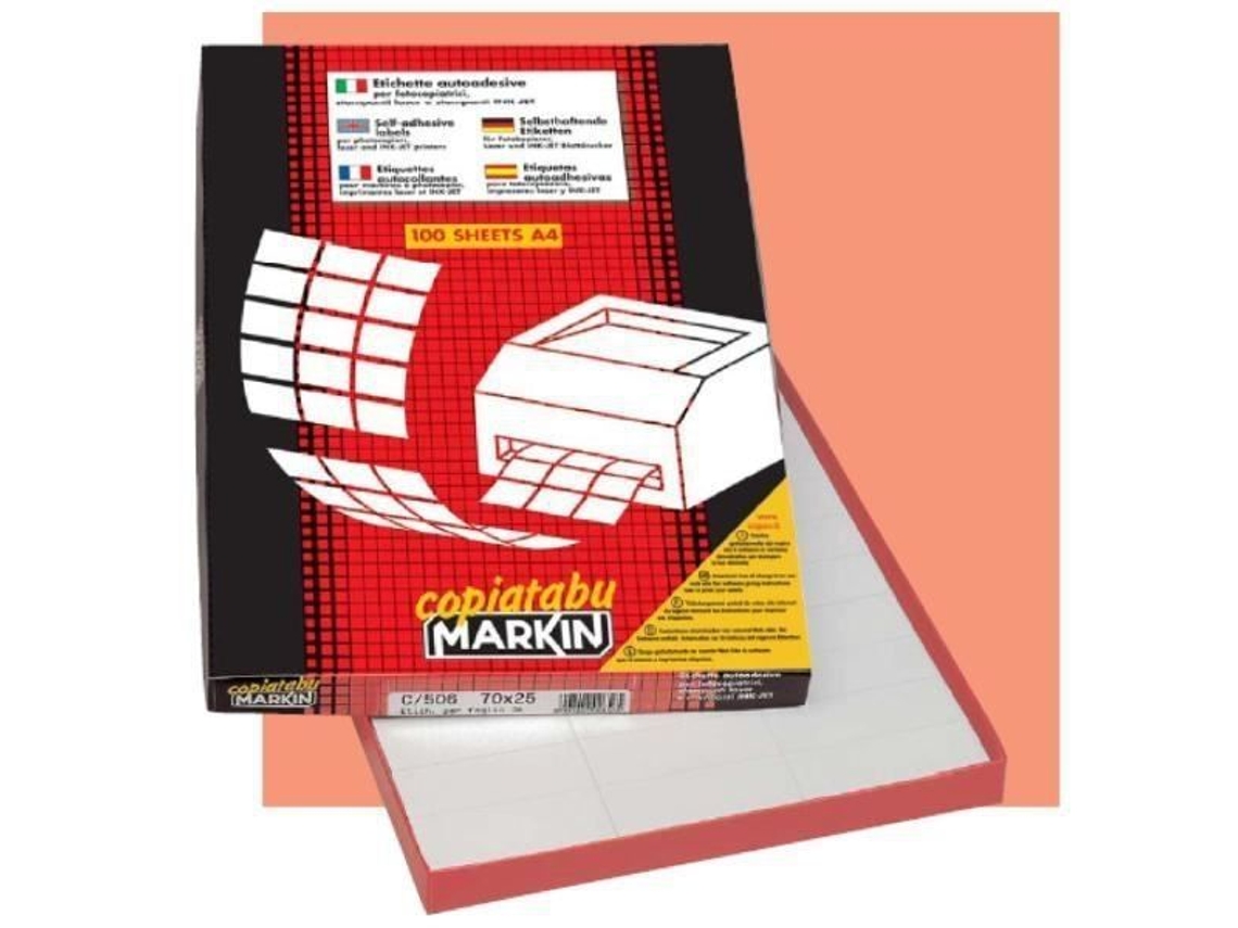 Markin 210C500RIM Etiqueta autoadhesiva blanca autoadhesiva