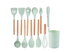 Conjunto de Utensílios de Cozinha Utensílios de Cozinha de Silicone Antiaderente Conjunto de Utensílios de Cozinha Resistente Ao Calor -Verde GERTIZ
