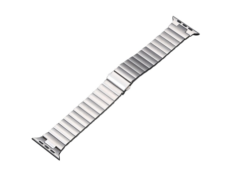 Correa de reloj inteligente para Apple Watch de 38 mm de acero inoxidable con hebilla plana (plateada)