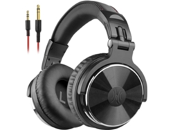 Auriculares estéreo con cable para estudio, DJ y monitorización circumaural, con transductores de neodimio - Negro