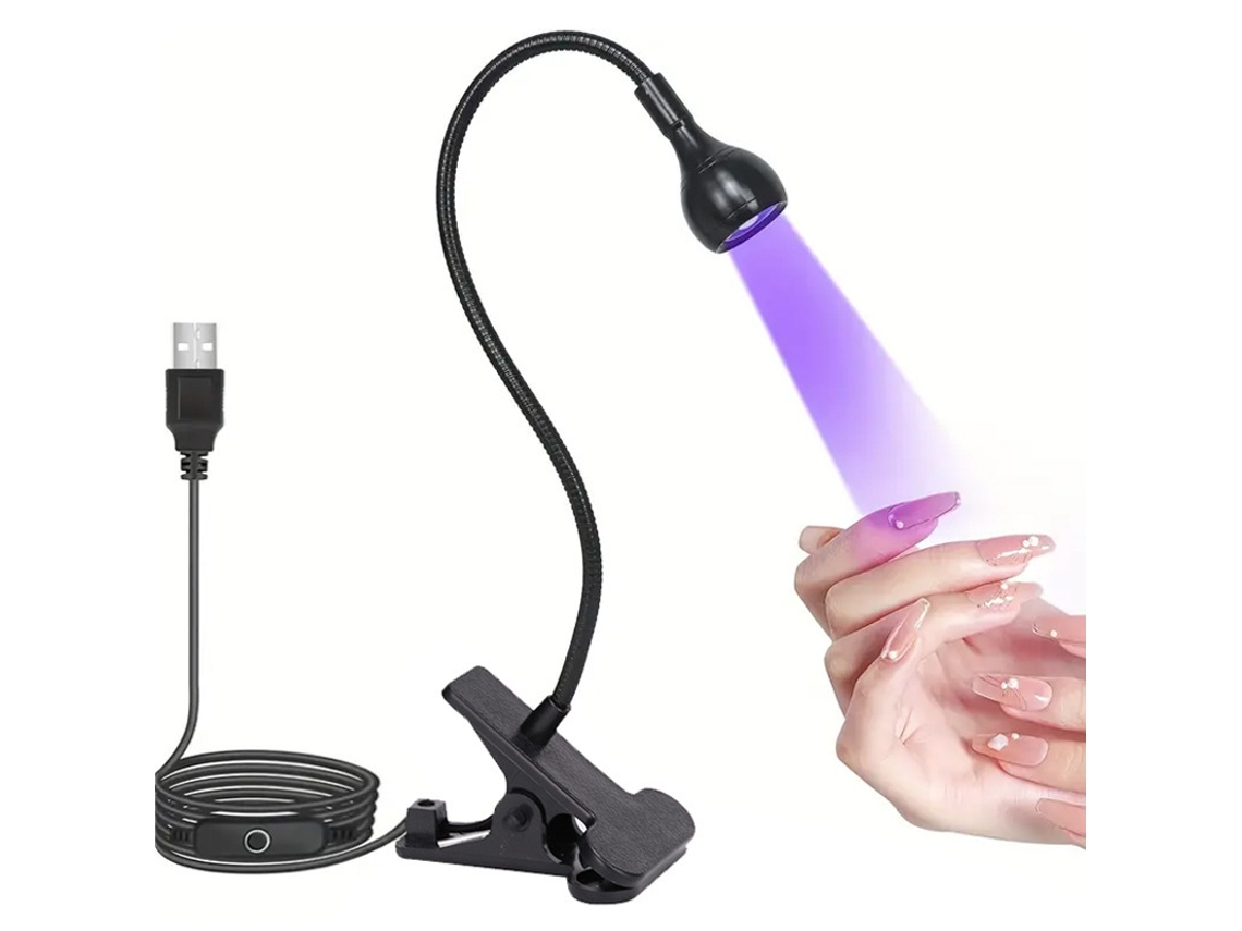 Lámpara De Uñas Led Uv, 5w, Cuello De Cisne Flexible, Portátil