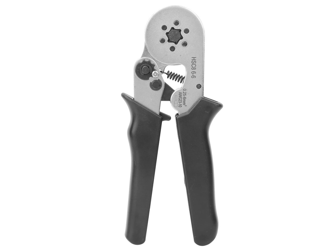 Alicates De Crimpado Autoajustables Con Mango Negro, 0,25-6 Mm², 23-10 Awg. Herramienta Manual.