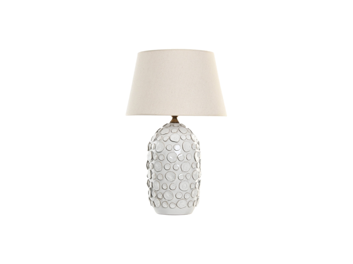 Lampara Sobremesa Porcelana Lino 40x40x64cm