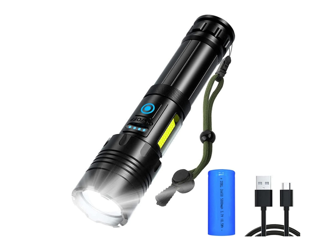 Linterna Led Tactica Medio Alto Lumen Exterior/emergencia Negro