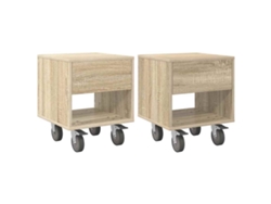 Juego de 2 mesitas de noche de roble exclusivas de Sonoma Maison (40,5 x 40 x 48 cm)