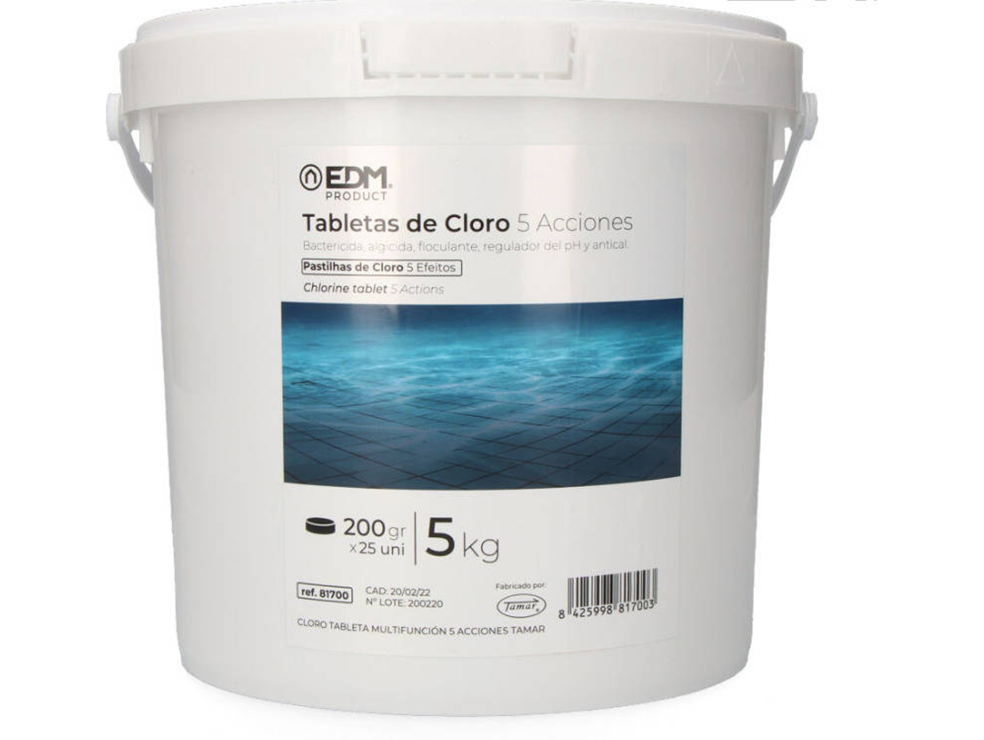 Tabletas de Cloro EDM 5 Acciones 5Kg