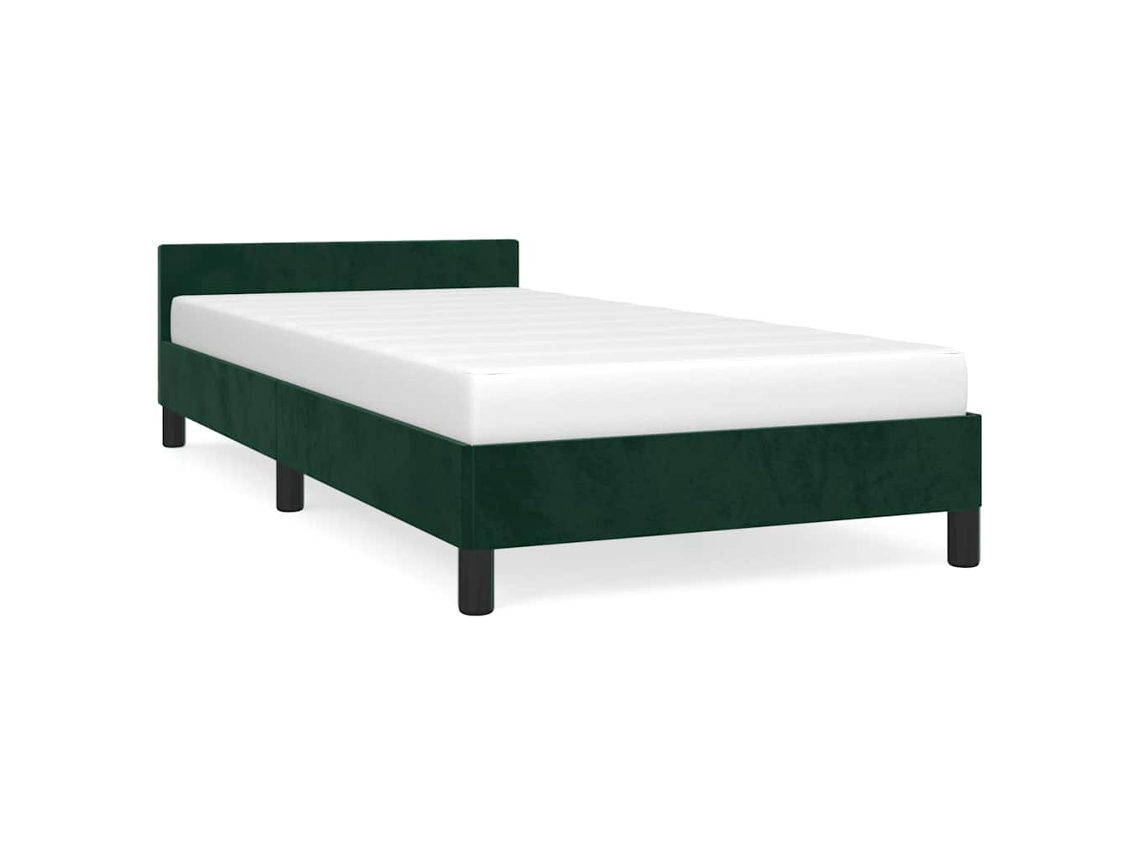 Maison Exclusive - Estructura De Cama Sin Colchón Terciopelo Verde Oscuro 80x200cm