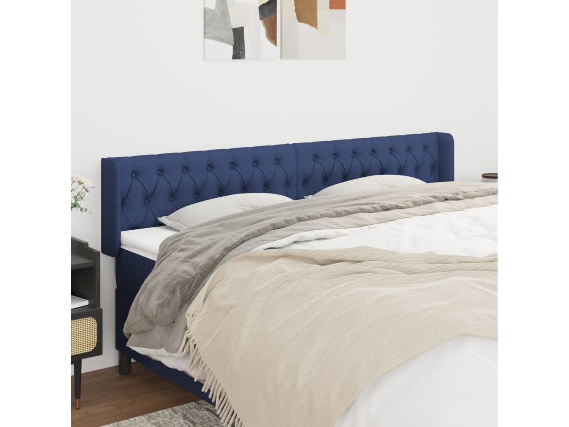 Cabecero De Tela Azul 183x16x78/88 Cm
