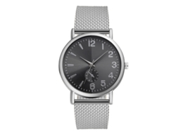 Reloj De Pulsera Unisex Vansvar De Cuarzo Con Correa De Plástico Y Esfera Redonda, Negro Y Plateado.