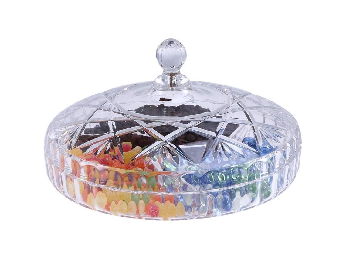 Bandeja de acrílico transparente para frutas con tapa, 25x15cm, creativa para snacks secos, dulces y frutos secos.