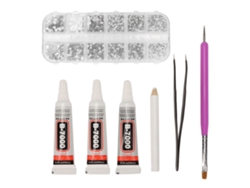 Kit De Pegamento Para Diamantes De Imitación De Vidrio Con 6 Tamaños Para Manualidades De Ropa, Zapatos Y Uñas.