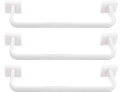 Toallero individual de plástico blanco con ventosa, juego de 3 piezas, organizador de baño que ahorra espacio