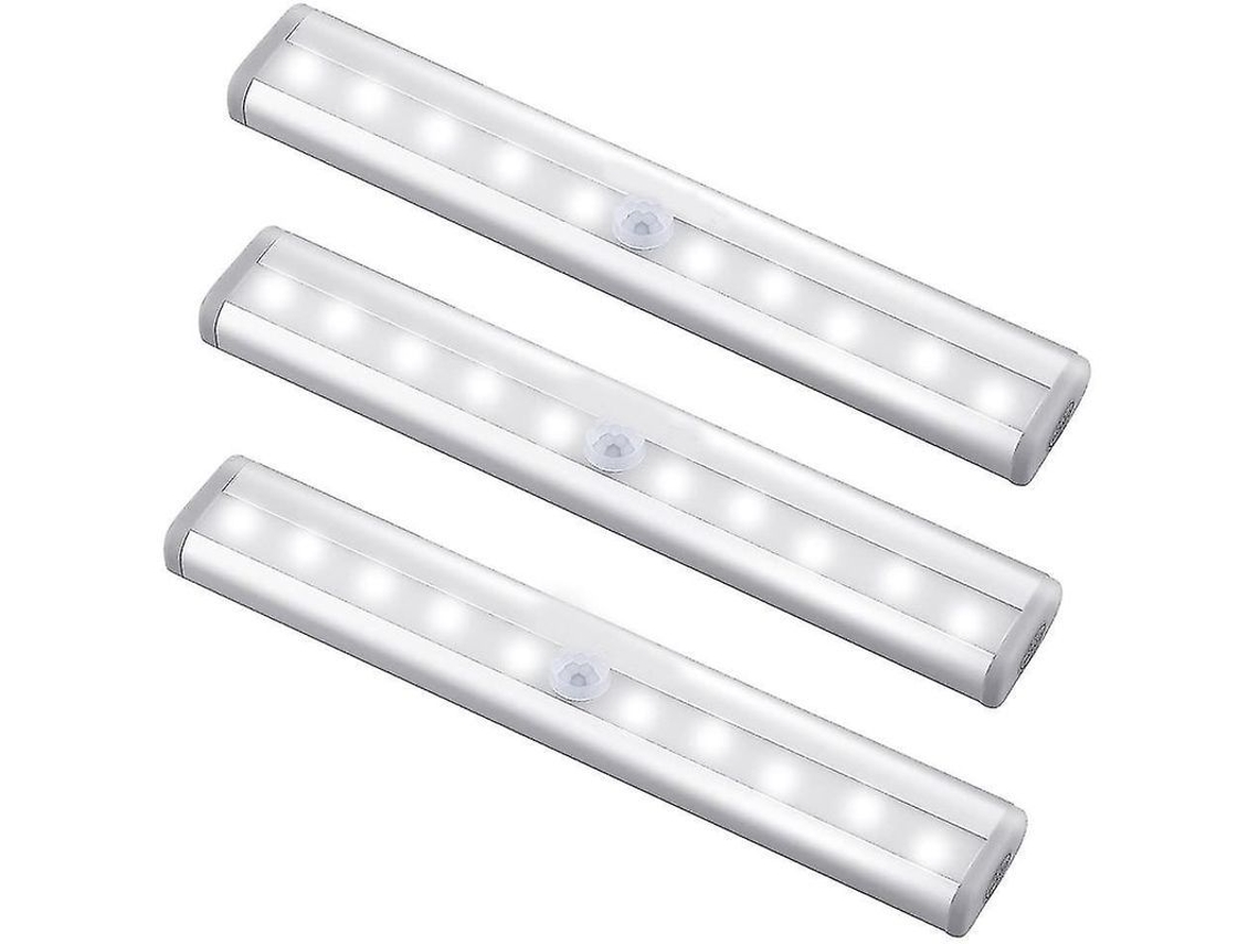 Lámpara Inalámbrica Para Armario Con Sensor De Movimiento (10 Led, 3 Unidades)