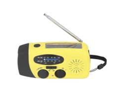 Radio solar multifuncional con manivela, radio de emergencia con LED y linterna para acampada al aire libre. GOKOCO (amarillo, Europa)