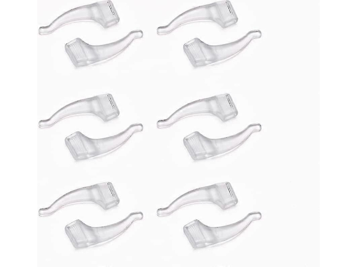 Cómodos ganchos de silicona para gafas, antideslizantes, accesorios para gafas, 6 pares Rosewell (transparentes)