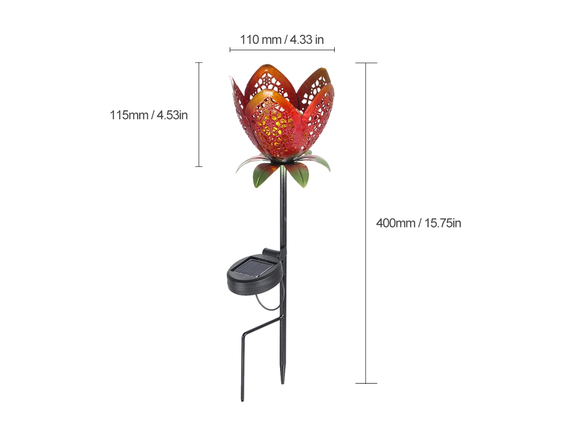 2026-lámpara Solar Led De Flor Resistente Al Agua Para Jardín, Césped Y Senderos, Luz De Paisaje Exterior (1 Pieza)