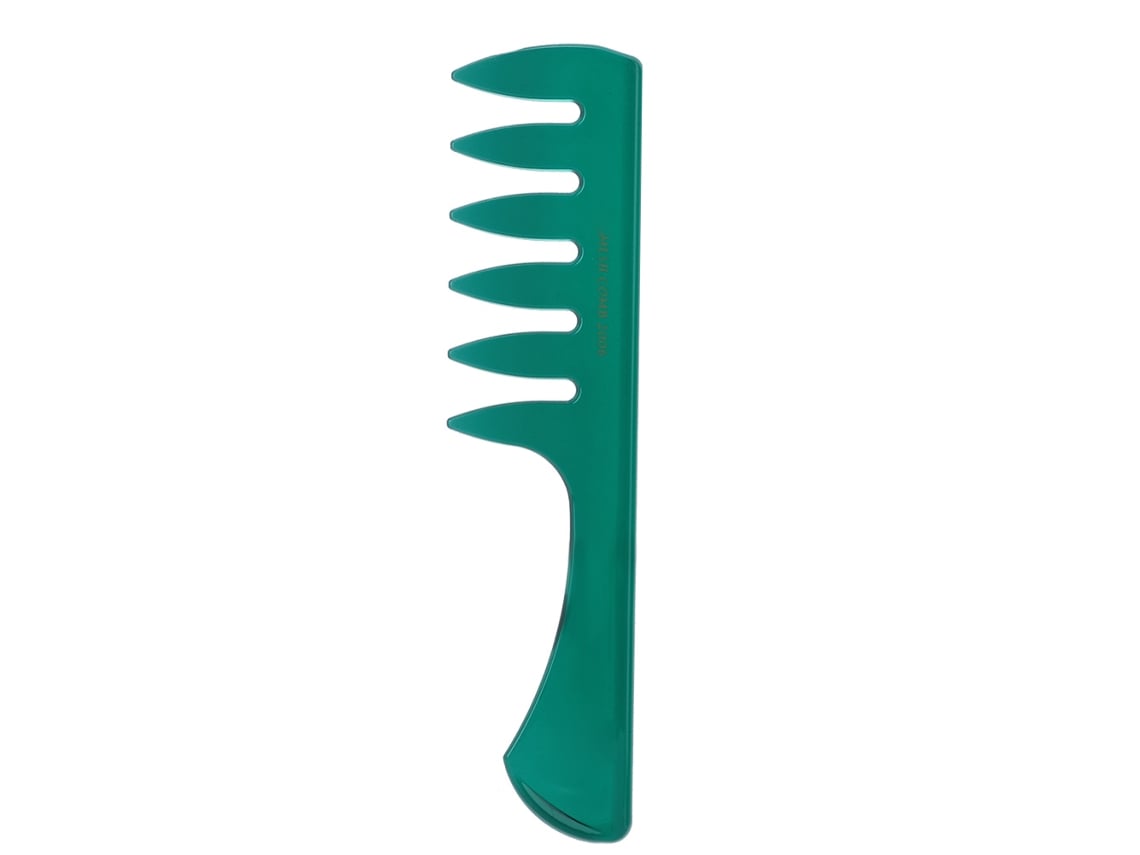 Peine de dientes gruesos fabricado en material ABS para peinado clásico y profesional con aceite - Verde